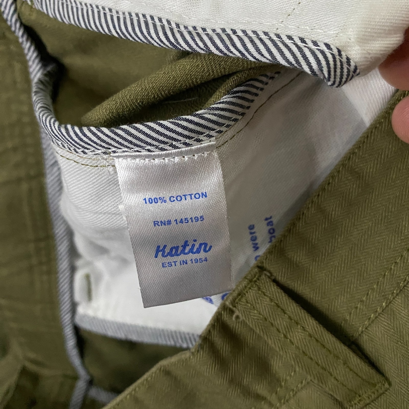 Katin Grant Pant Mens 32x32 Olive Green Cargo Herringbone Twill Chino — image 6 of 8